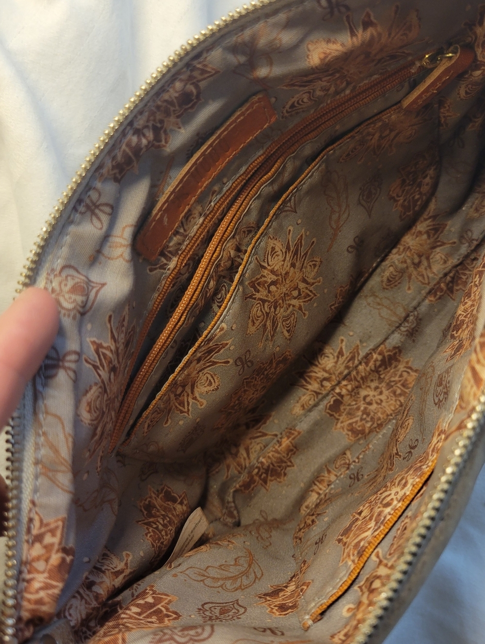 HOBO Metallic Leather Crossbody Clutch Bag Champagne Gold Silver - Picture 3 of 6